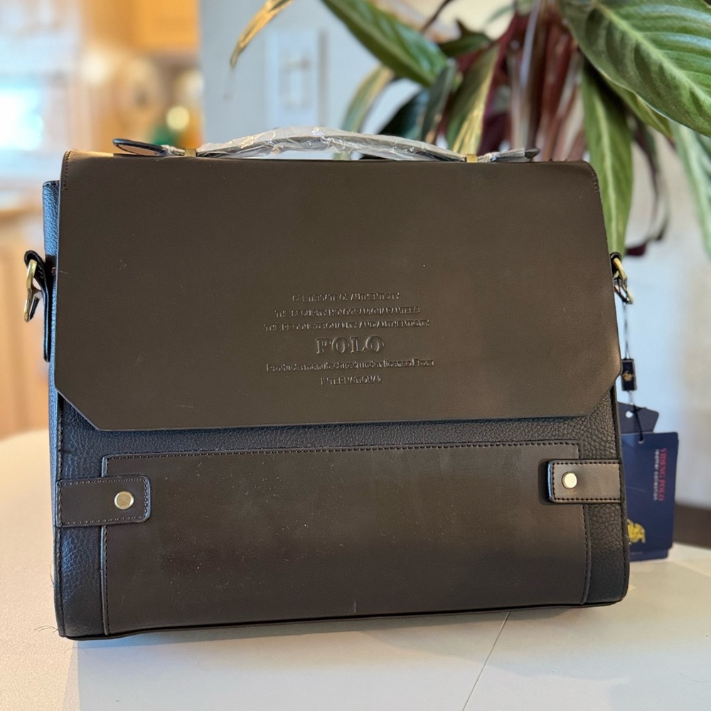 Polo by Ralph Lauren Dark Brown Leather Messenger Bag